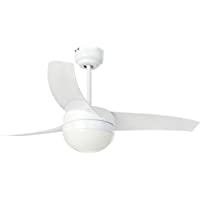 Faro Barcelona 33415 - EASY Ventilador de techo con luz- 15W- acero- palas de abs y difusor de cristal opal- color…